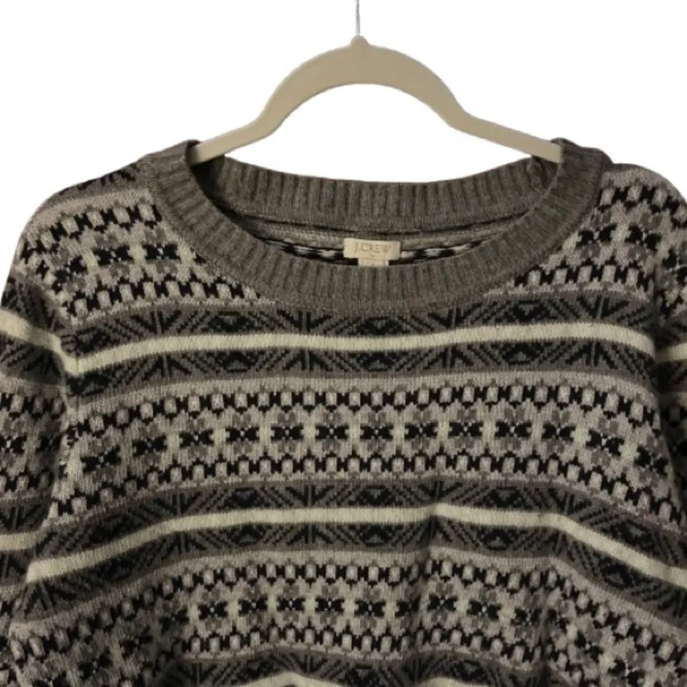 J. Crew Fair Isle Sweater - Gray and Cream